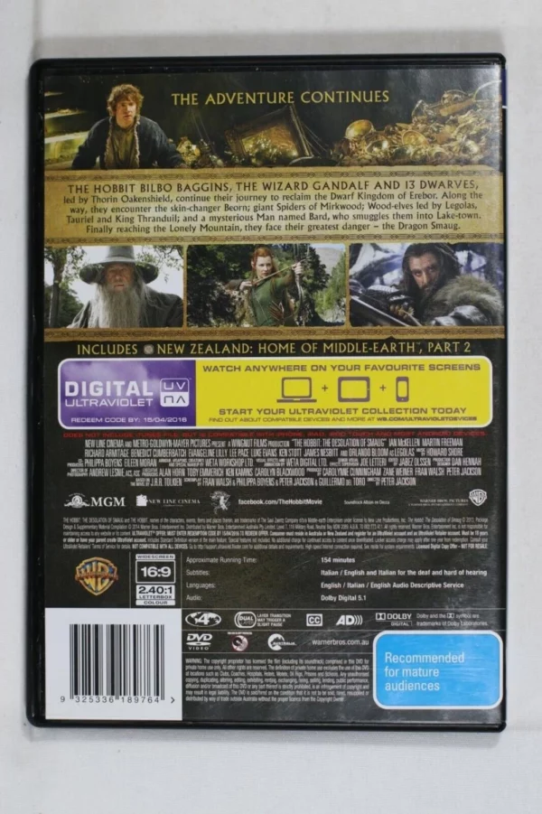 The Hobbit The Desolation of Smaug Orlando Bloom 2014 DVD Top-quality