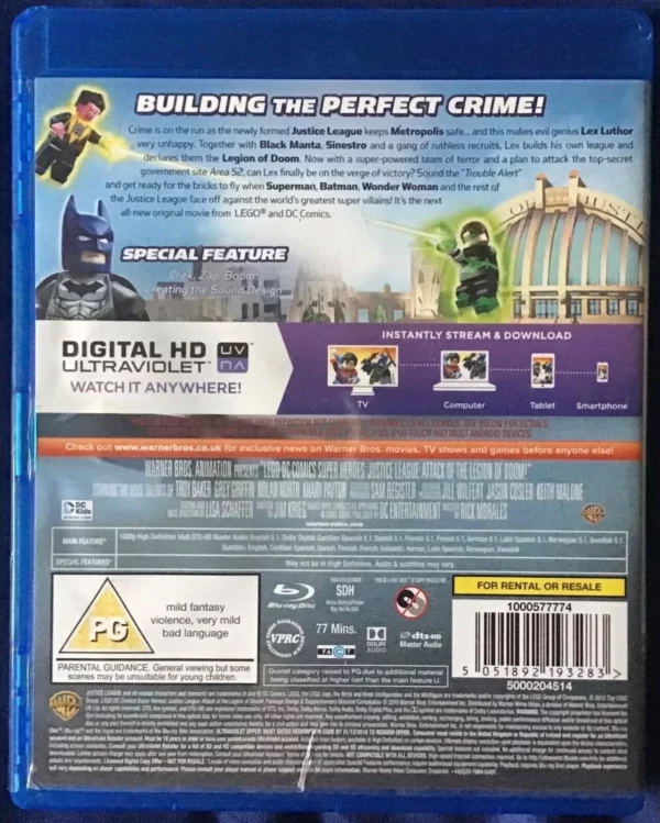 LEGO: Justice League - Attack of the Legion of Doom Troy Baker 2015 DVD