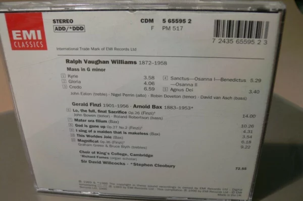 Bax/Finzi/Vaughan Williams: Choral Works various 1996 CD Top-quality