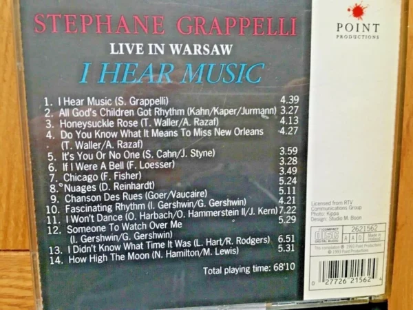 I hear music-Live in Warsaw Stephane Grappelli 1993 CD Top-quality