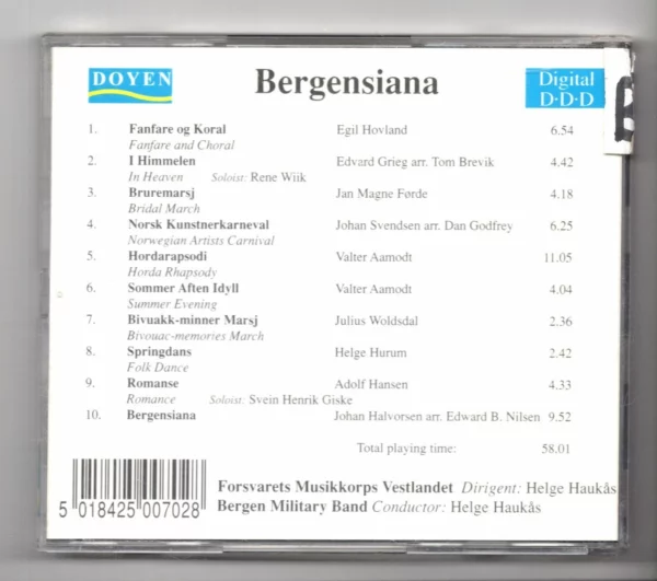 Bergensiana Bergen Military Band 1998 CD Top-quality Free UK shipping