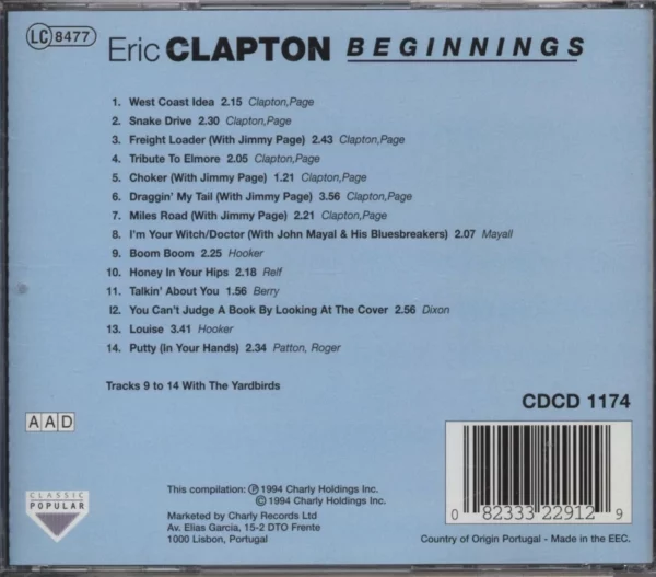 BEGINNINGS Eric Clapton 1994 CD Top-quality Free UK shipping