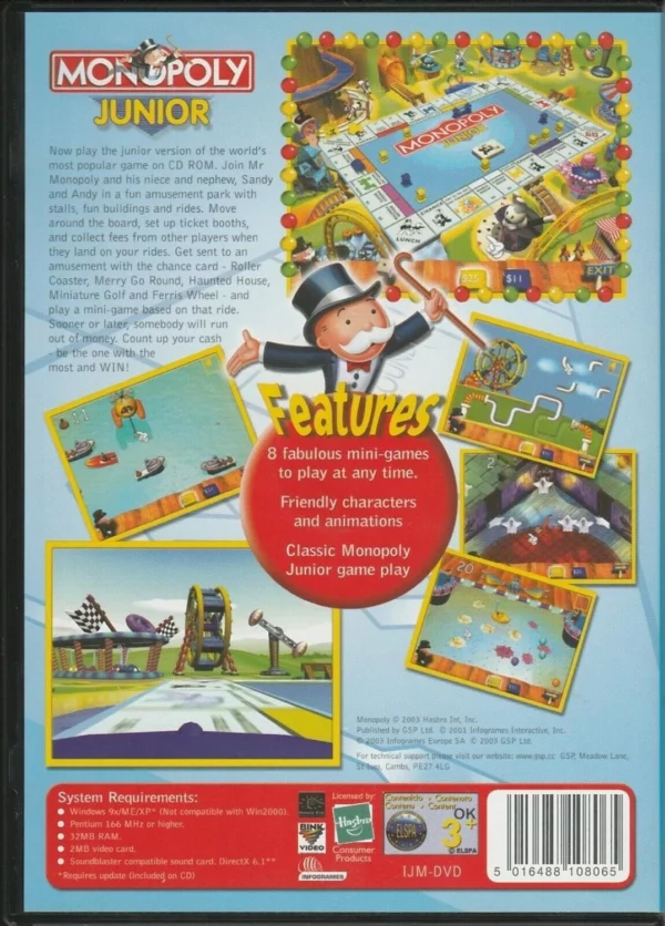 Junior Monopoly Windows Me 2003 Top-quality Free UK shipping