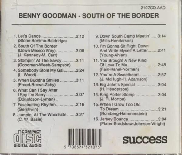 South of the Border Benny Goodman CD Top-quality Free UK shipping