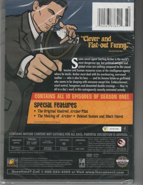 Archer: Season 1 2010 New DVD Top-quality Free UK shipping