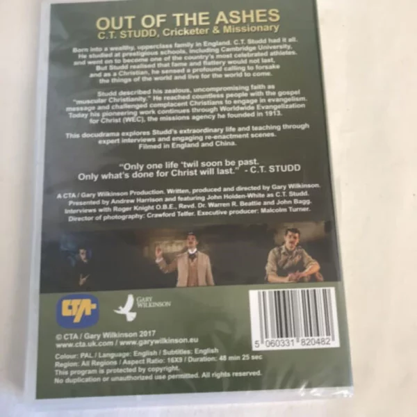 Out of the Ashes - C.T. Studd Cricketer 2017 New DVD Top-quality