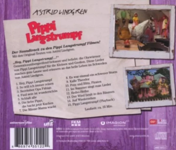 Pippi Langstrumpf Musik Astrid Lindgren 2009 New CD Top-quality