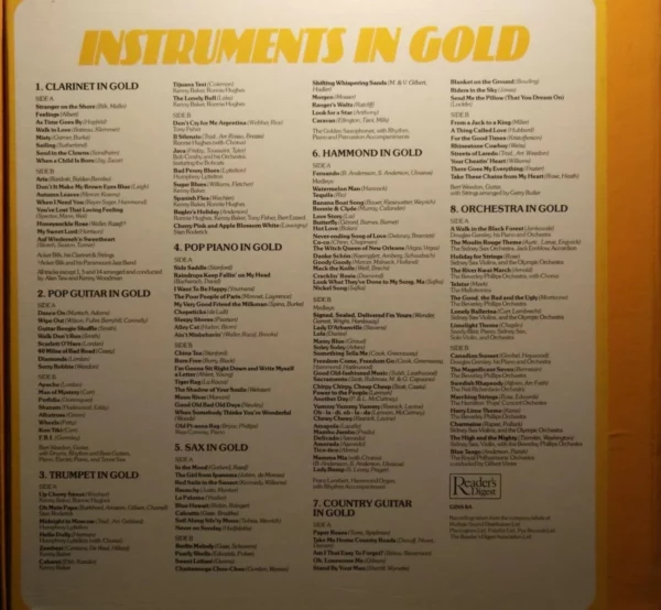 Instruments in gold Top-quality Free UK shipping