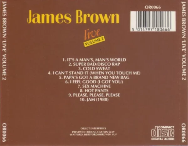 James Brown Live Vol.2 James Brown CD Top-quality Free UK shipping