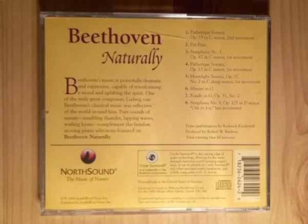 Beethoven Naturally Beethoven 1994 CD Top-quality Free UK shipping