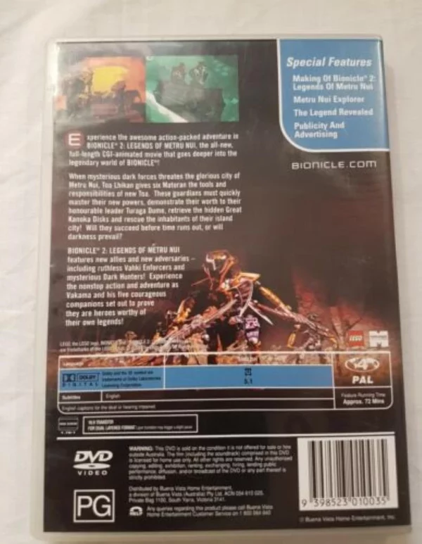 Bionicle 02 - Legends Of Metru Nui Brett Matthews 2004 DVD Top-quality