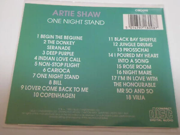 One night stand Artie Shaw 1990 CD Top-quality Free UK shipping