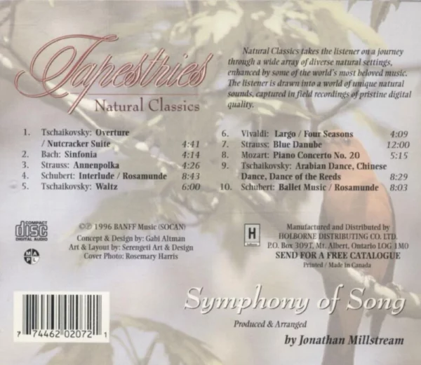 Symphony of Song Jonathan Millstream 1996 CD Top-quality Free UK shipping