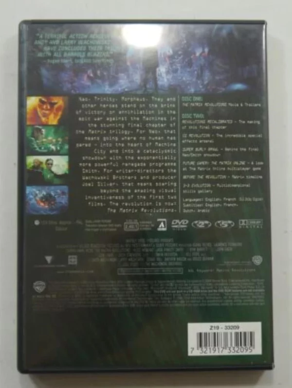 The Matrix Revolutions Keanu Reeves DVD Top-quality Free UK shipping