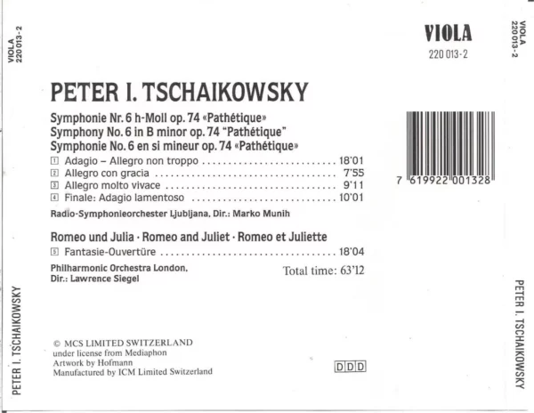 TCHAIKOVSKY - SYMPHONY NO 6 Various CD Top-quality Free UK shipping