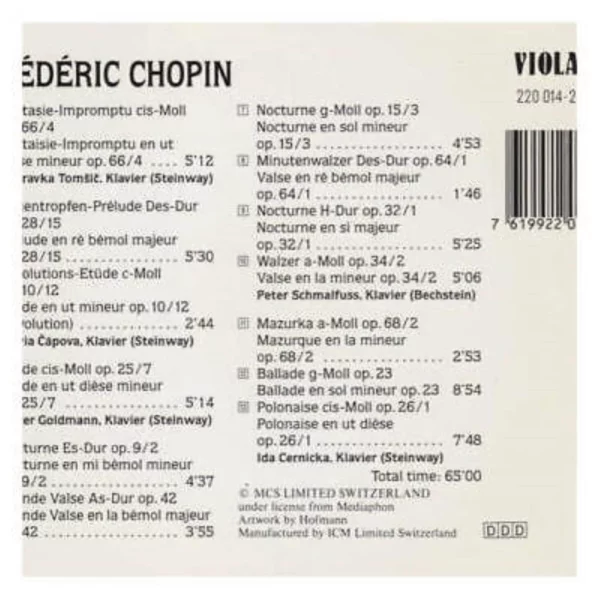 Frédéric Chopin various CD Top-quality Free UK shipping