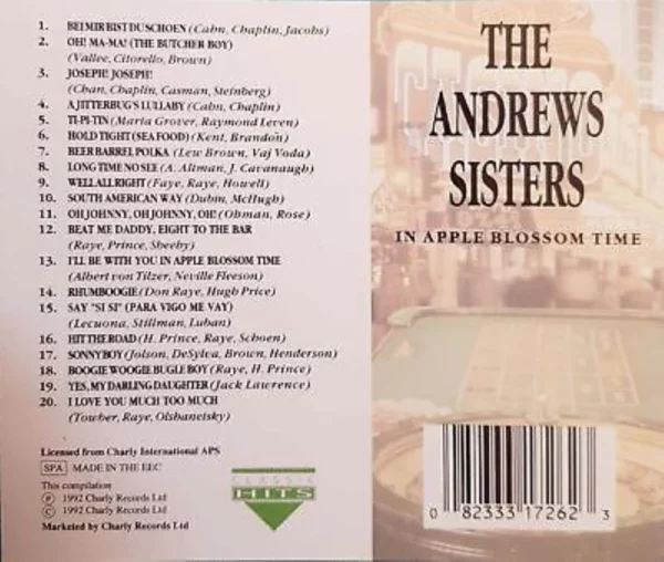 In Apple Blossom Time Andrews Sisters 1992 CD Top-quality Free UK shipping