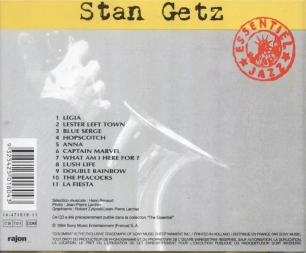 Stan Getz Essentiel Stan Getz 1994 CD Top-quality Free UK shipping