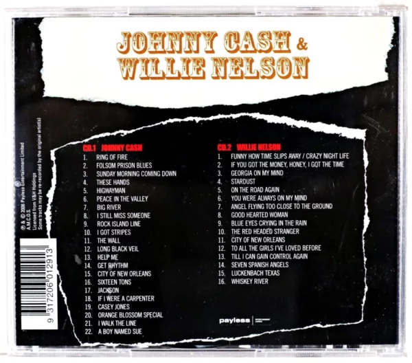 Cash Johnny & Willie Nelson Johnny Cash & Willie Nelson 2008 CD Top-quality