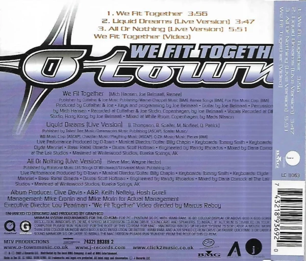 We Fit Together O-Town 2001 CD Top-quality Free UK shipping