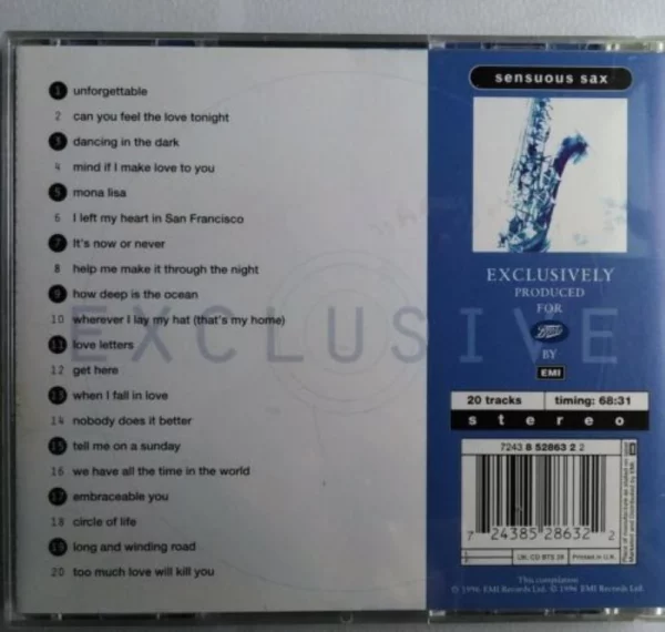 Sensuous Sax Various 1996 CD Top-quality Free UK shipping