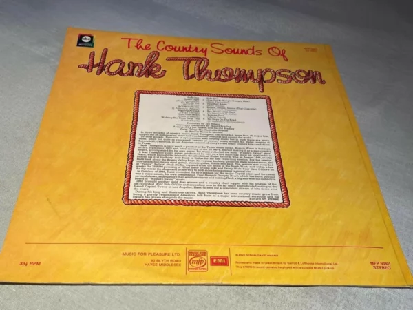 The Country Sounds of Hank Thompson - Original Vinyl Record LP Album - MFP 50301