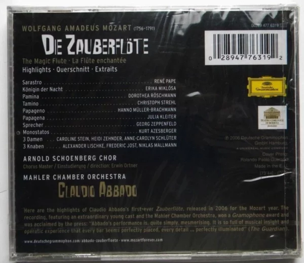 Mozart - Die Zauberflöte Mozart, W.A. 2006 CD Top-quality Free UK shipping