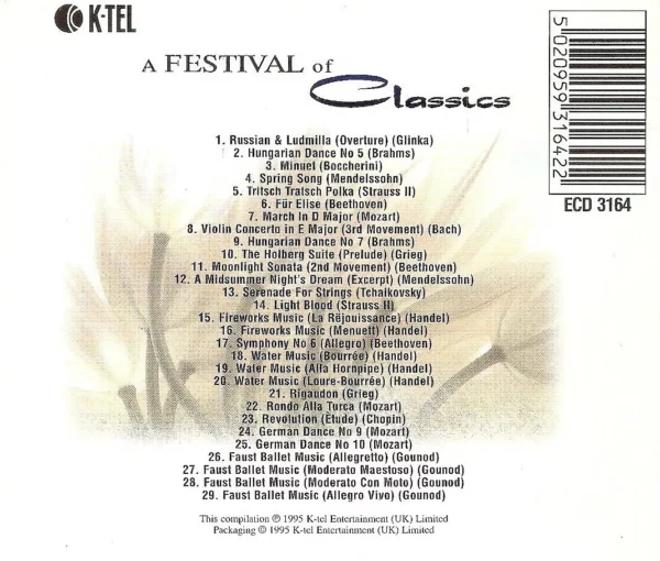 A Festival Of Classics Various 1995 CD Top-quality Free UK shipping