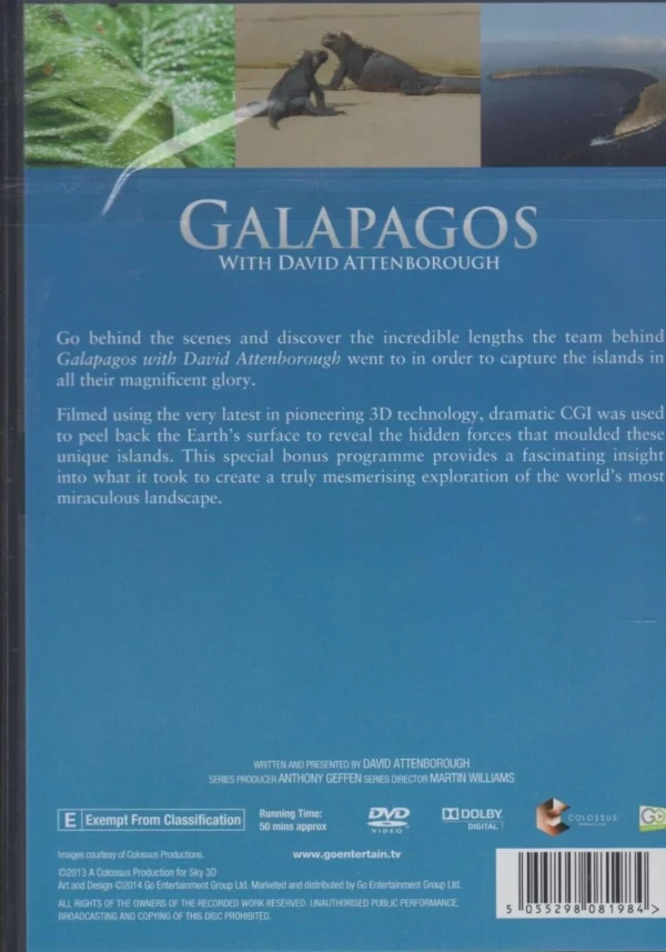 Galapagos making of David Attenborough 2013 DVD Top-quality Free UK shipping