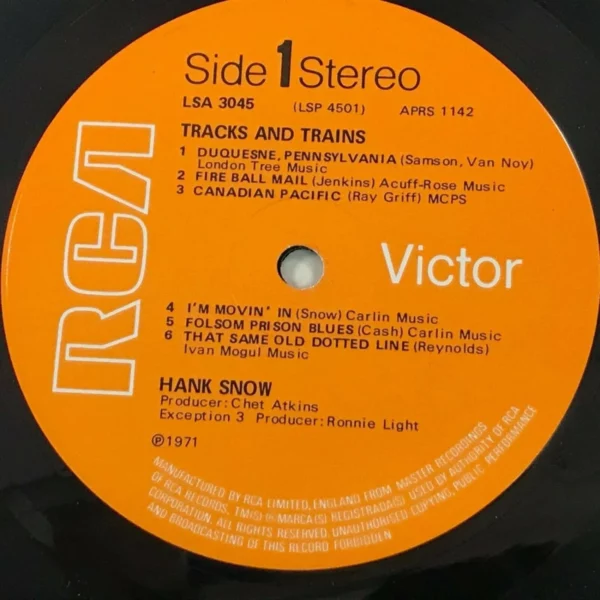 Tracks & Trains Hank snow Tracks & Trains Hank snow 1971 Records Top-quality