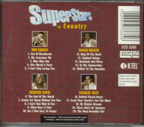 Superstars of Country Various Artists 1997 CD Top-quality Free UK shipping