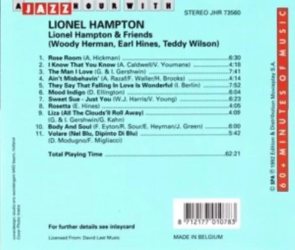 A Jazz Hour With Lionel Hampton & Friends 1992 CD Top-quality Free UK shipping