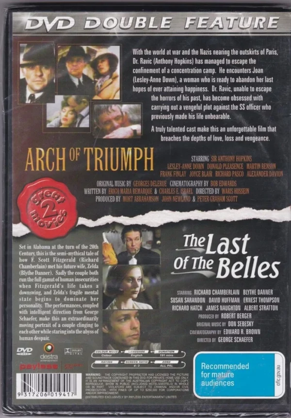 Arch Of Triumph & The Last Of The Belles Anthony Hopkins DVD Top-quality