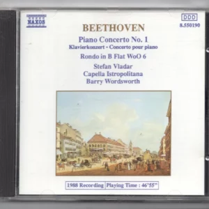 Beethoven Piano Concerto No. 1 various 1989 CD Top-quality Free UK shipping