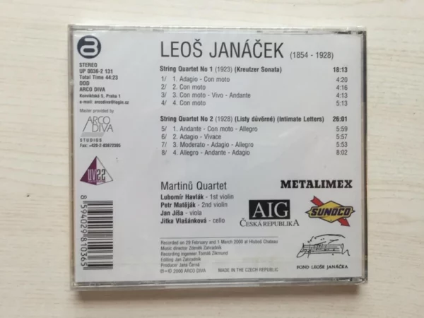 Leos Janacek - Janácek: The Two String Quartets Martinu Quartet 2015 CD