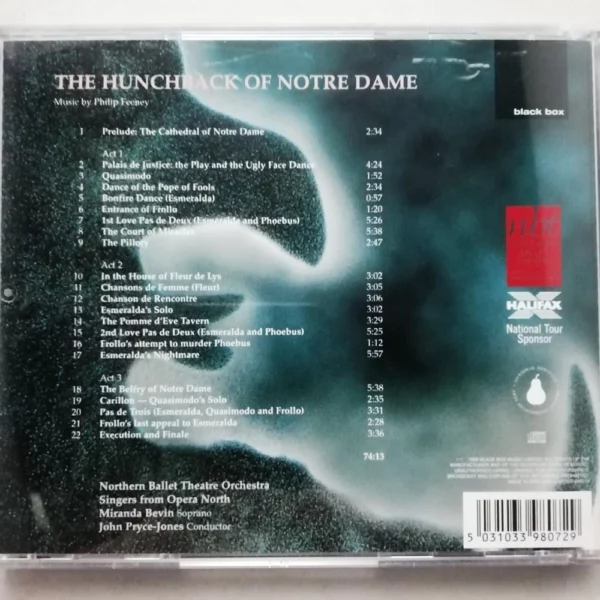 The Hunchback Of Notre Dame Nothern Ballet Theatre Orch. 1998 CD Top-quality