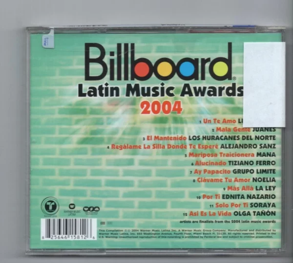 Billboard Latin Music Awards 2004 Various 2004 CD Top-quality Free UK shipping