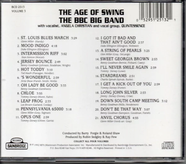 Age of Swing 3 BBC Big Band 1992 CD Top-quality Free UK shipping