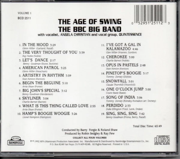 Age of Swing 1 BBC Big Band 1992 CD Top-quality Free UK shipping