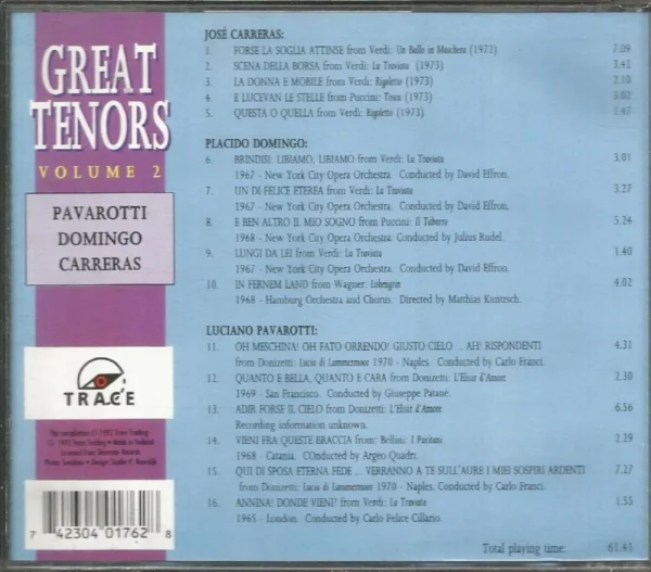 THE WORLD OF GREAT TENORS ~ VOL 2 Various 1992 CD Top-quality Free UK shipping