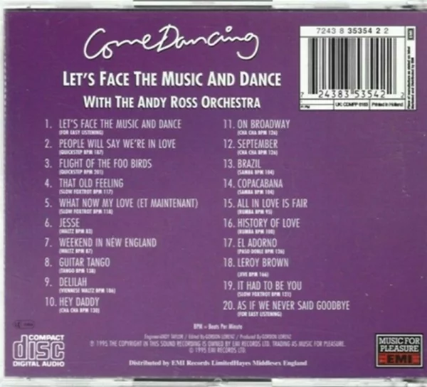 Let's Face The Music And Dance: Come Dancing The Andy Ross Orchestra 1995 CD