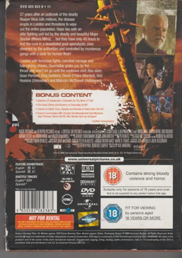 Doomsday Sean Pertwee 2008 DVD Top-quality Free UK shipping