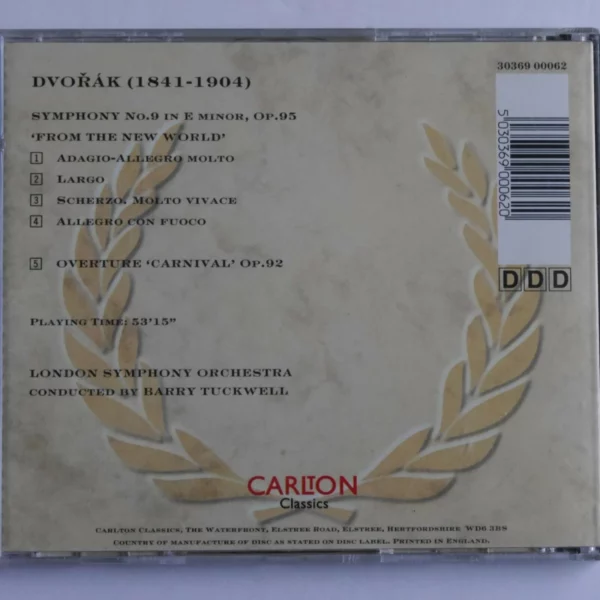 Dvoák - Symphony No 9; Carnival Overture Dvorák 1987 CD Top-quality