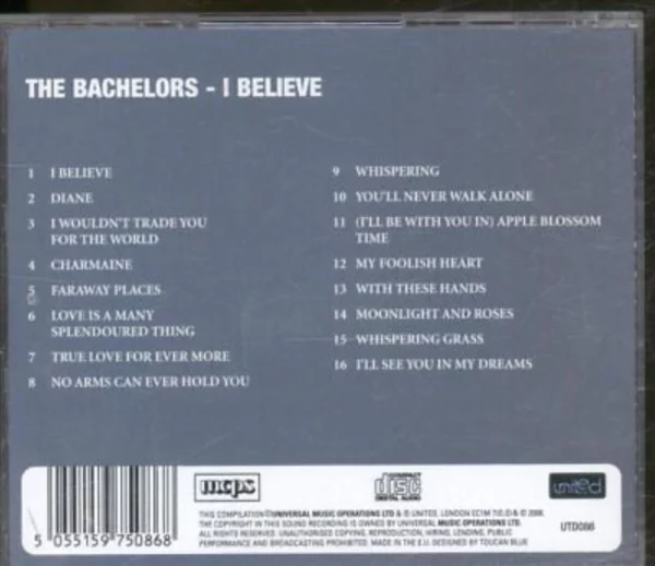 I Believe The Bachelors 2006 CD Top-quality Free UK shipping