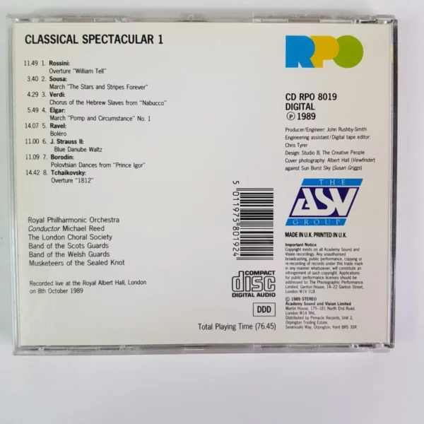 Classical Spectacular Vol.1 Royal Philharmonic Orchestra 1989 CD Top-quality