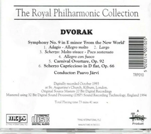 The Royal Philharmonic Collection - Antonin Dvorak Paavo Järvi 2000 CD