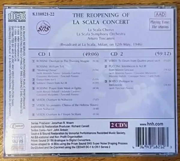 The Reopening of La Scala Various Artists 1999 CD Top-quality Free UK shipping