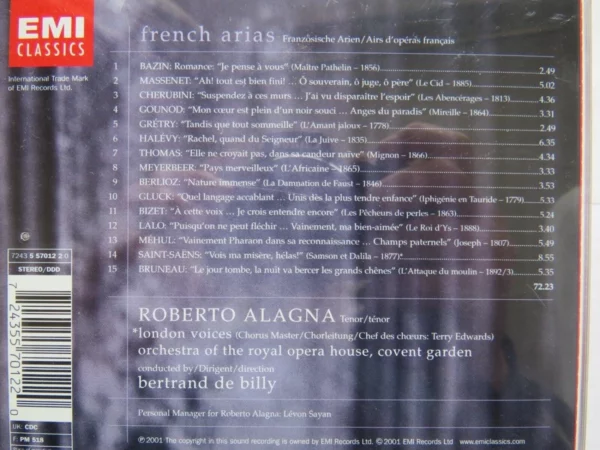 French Arias Various 2001 CD Top-quality Free UK shipping