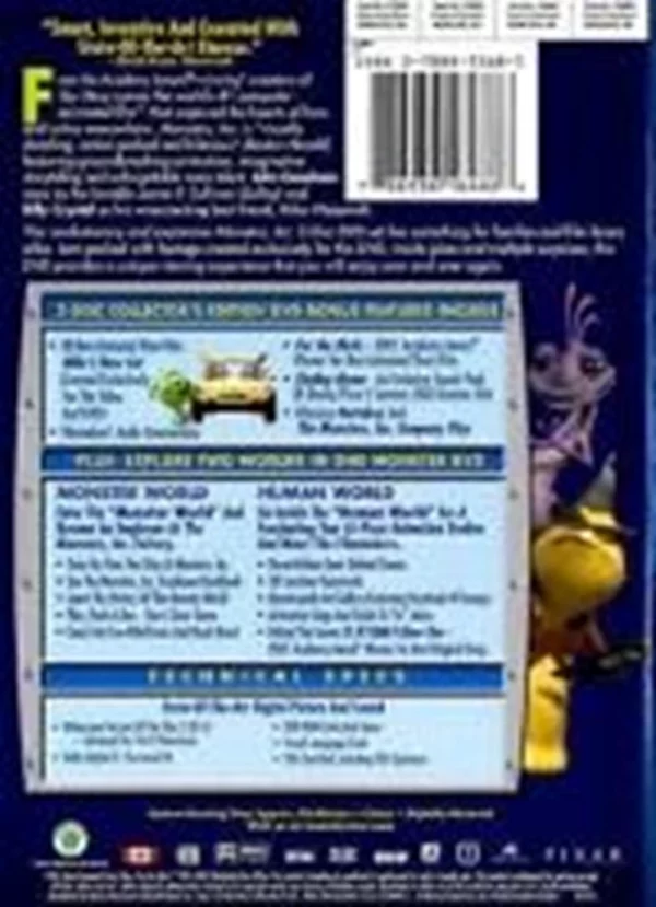 Monsters, Inc. Billy Crystal 2002 DVD Top-quality Free UK shipping