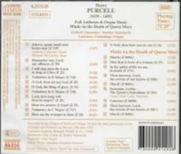 Purcell: Choral and Organ Music Various 1995 CD Top-quality Free UK shipping